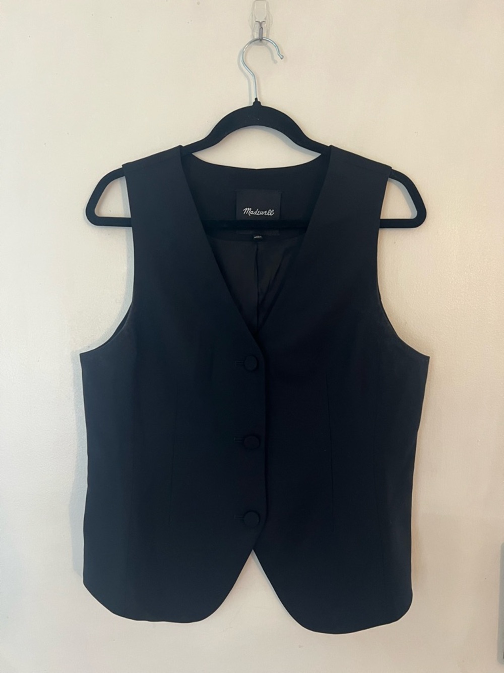Madewell Black Tailored Button Vest